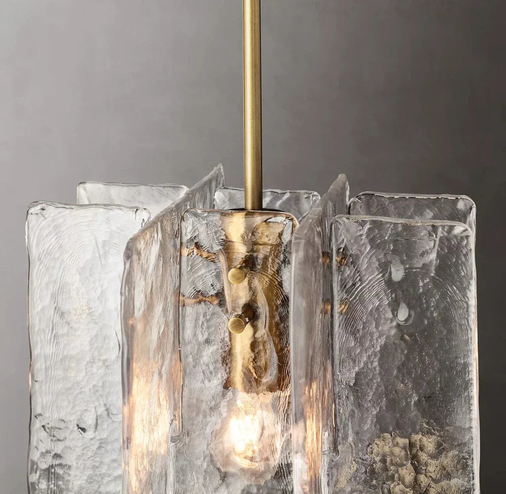 DecorBites™ Glass Lattice Pendant Lights: Stylish LED Chandeliers for Home Decor