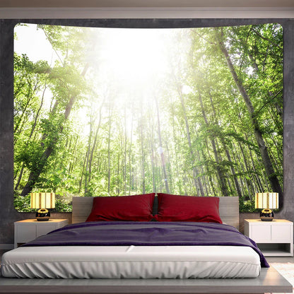 DecorBites™ Forest View Tapestry: Psychedelic Mandala Wall Decor & Beach Towel