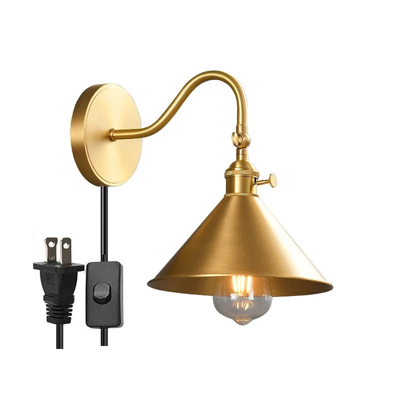 DecorBites™ Adjustable Copper Wall Sconce Edison Lamp LED - Modern Bedroom Bathroom Light