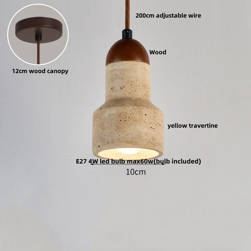 Wood Cement Pendant Light