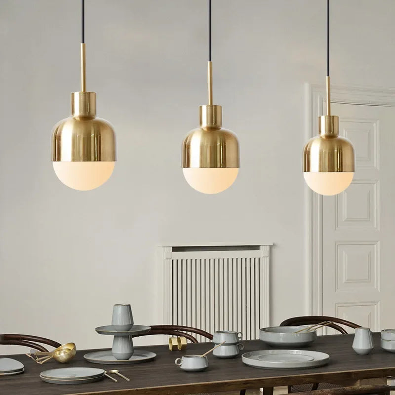 Gold Iron Pendant Lamp With Plated Metal Finish