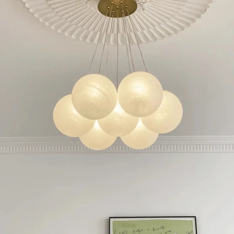 Nordic White Glass Globe Cluster Pendant Light