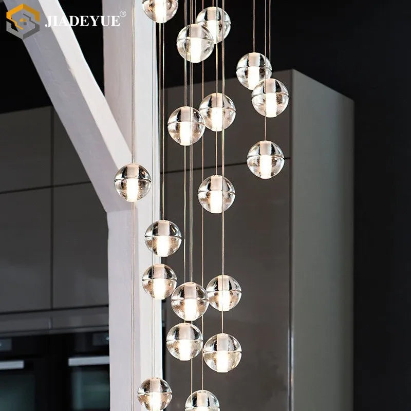 DecorBites™ Crystal Ball Chandelier: Stylish Meteor Shower Lighting for Restaurant, Bar, and Home