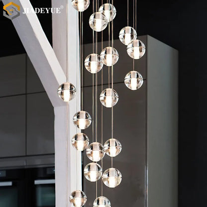 DecorBites™ Crystal Ball Chandelier: Stylish Meteor Shower Lighting for Restaurant, Bar, and Home
