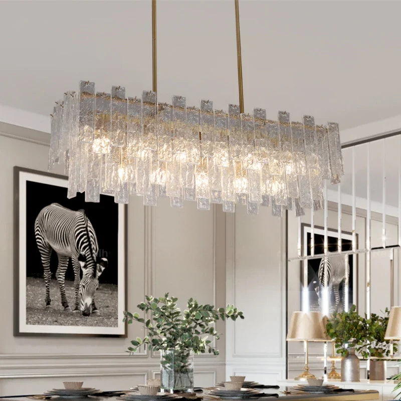 DecorBites™ Crystal Chandelier: Postmodern LED Pendant Light for Home Decor