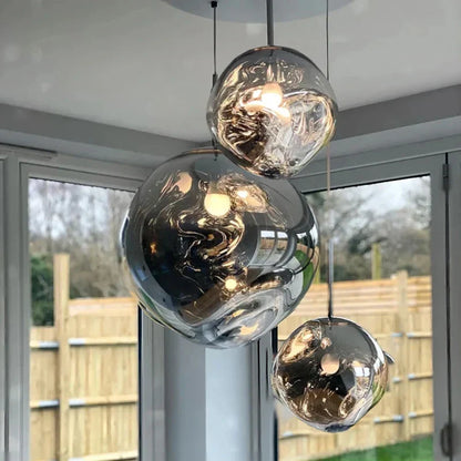 DecorBites™ Glass Lava LED Pendant Ceiling Lamp for Living Room Bedroom Loft Chandelier