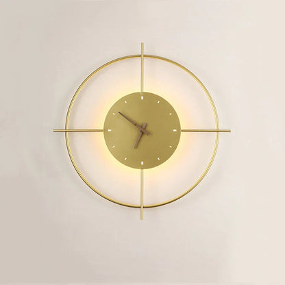 DecorBites™ Golden Clock LED Wall Lamp 11W for Home Living Room Bedroom Decor