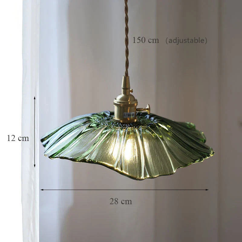 Sunflower Glass Brass Pendant