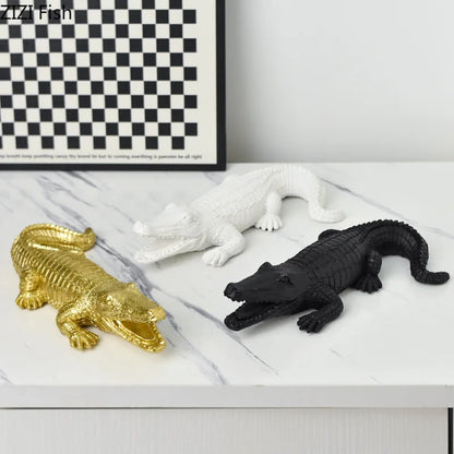 DecorBites™ Crocodile Resin Sculpture Desk Decoration: Creative Ornaments for Aesthetic Home Decor