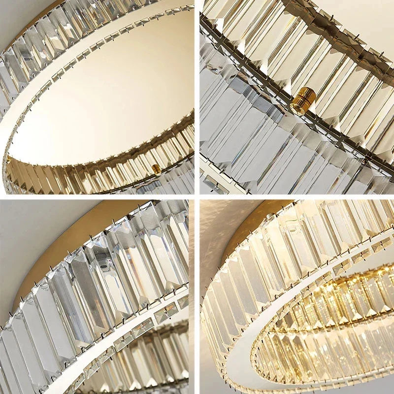DecorBites™ Crystal LED Chrome Ceiling Light Stainless Steel Art Lighting