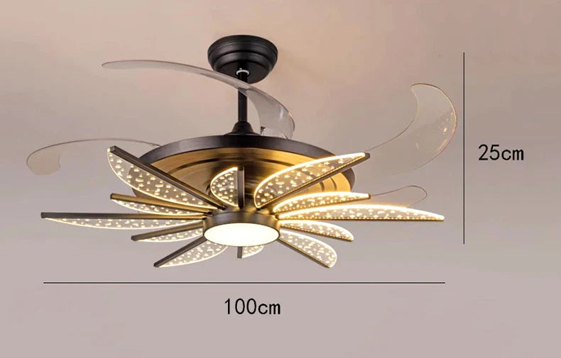 White Modern Ceiling Fan 8-Head Kids Room