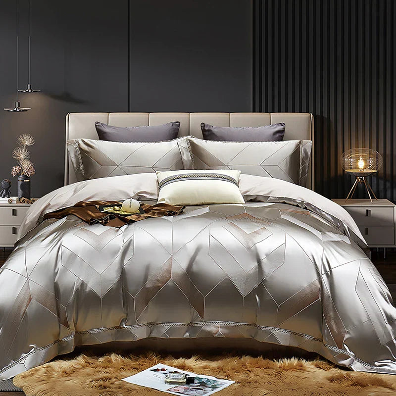 Gold Jacquard Cotton Bedding