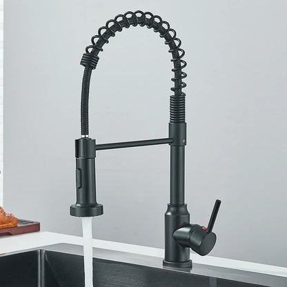 DecorBites™ Black Flexible Kitchen Faucet Pull Down Mixer Tap Swivel Stream Sprayer Nozzle