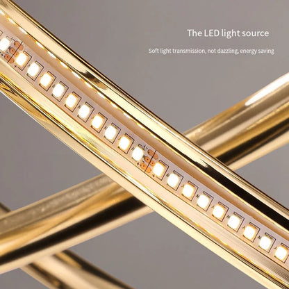 DecorBites™ Geometric Line LED Chandelier for Modern Home Deco, Living Room, Dining, Bar & Shop