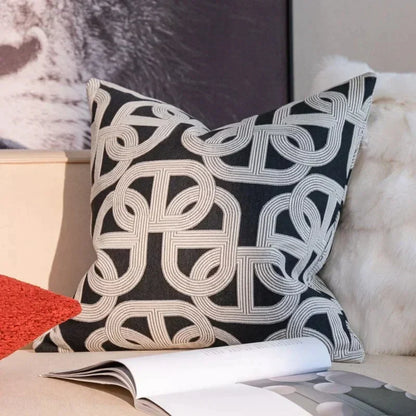 DecorBites™ Geometric Jacquard Cushion Cover | Modern Light Luxury Pillowcase | Decorative Home Accent