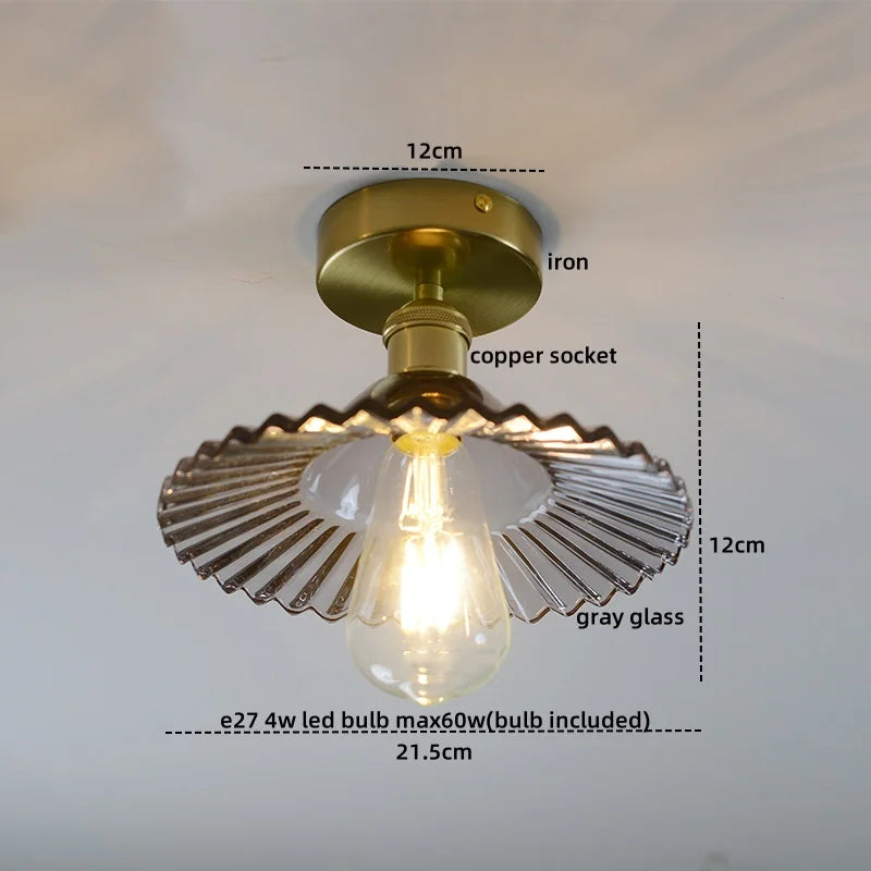 DecorBites™ Glass Copper Nordic Ceiling Lamp for Living Room & Balcony.