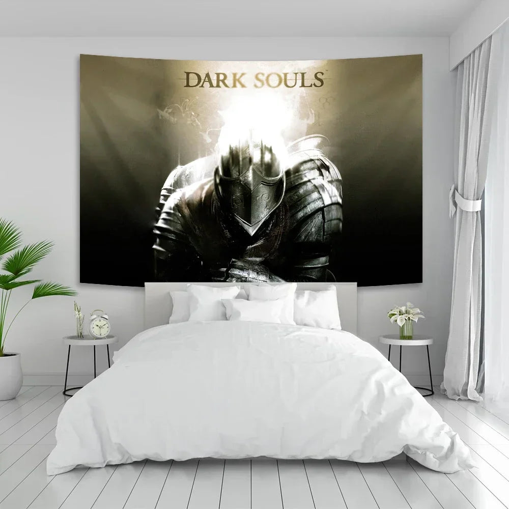 DecorBites™ Dark Souls 3 Tapestry: Gamer Room Decor Psychedelic Background.
