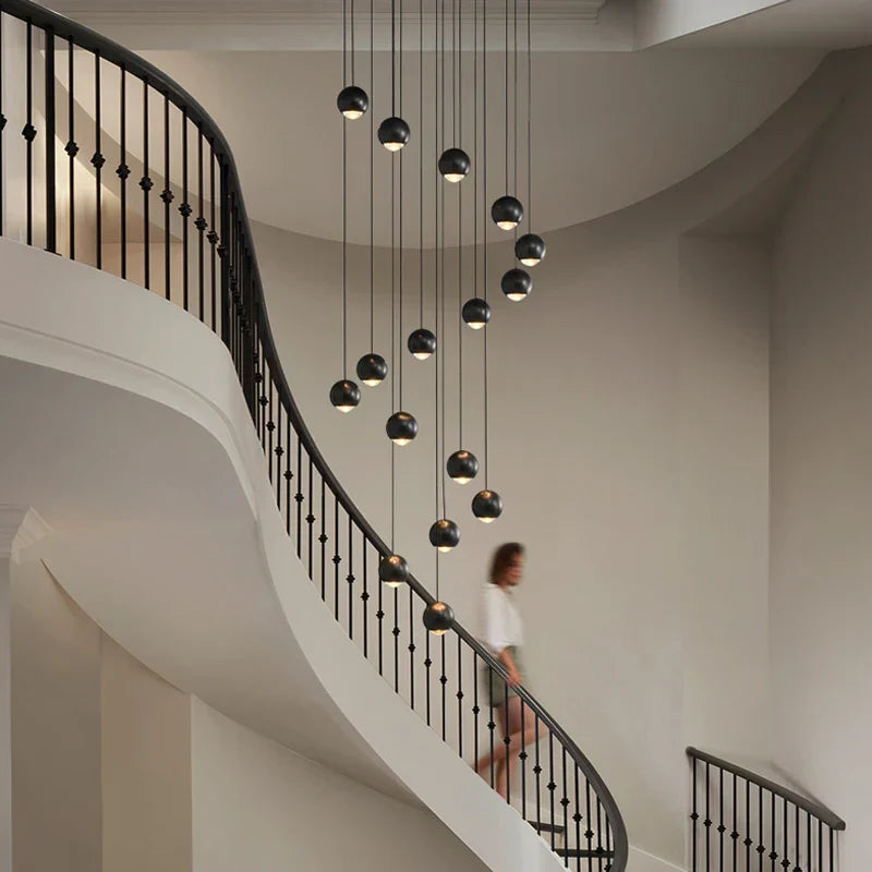 DecorBites™ Globe Lens Metal Chandelier for Living Room Kitchen Bedroom Cafe Staircase Villa