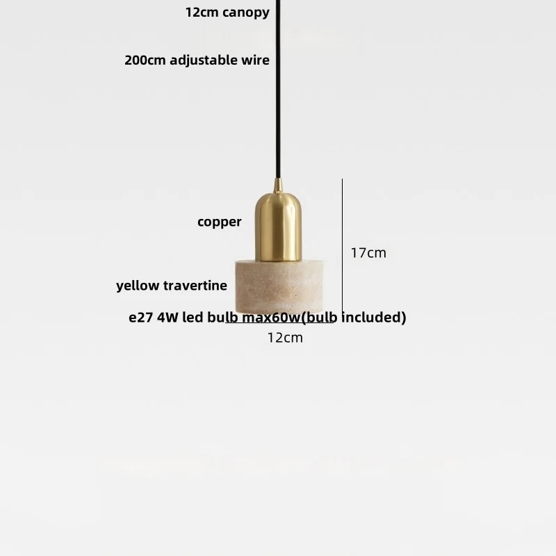 DecorBites™ Copper Yellow LED Pendant Light Fixture for Dining Room and Kitchen