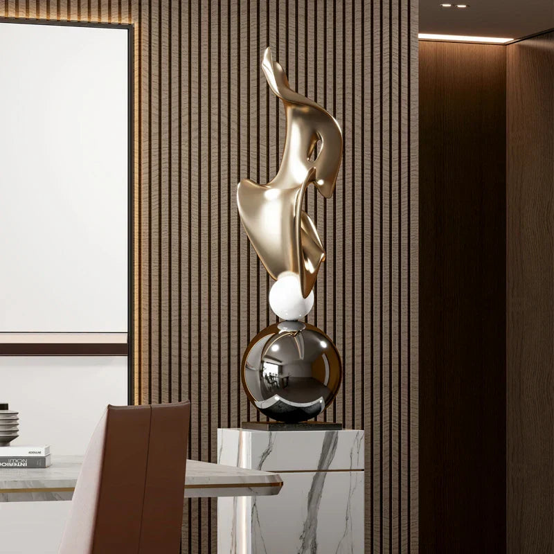 DecorBites™ Geometric Electroplating Art Sculpture for Modern Luxury Home Decor