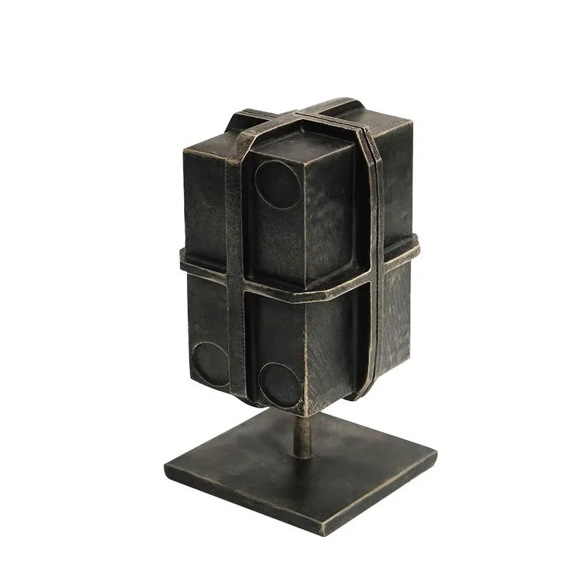 DecorBites™ Geometric Block Binding Box Bronzer Sculpture - Home Decor Figurine Craft