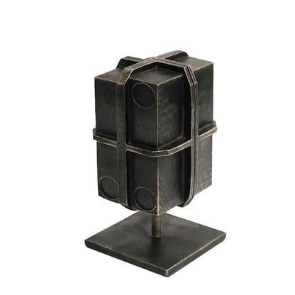 DecorBites™ Geometric Block Binding Box Bronzer Sculpture - Home Decor Figurine Craft