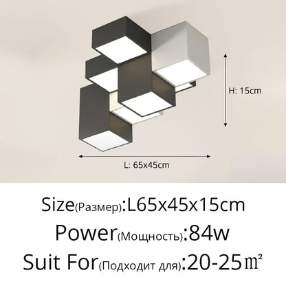 DecorBites™ Geometric Chandelier: Minimalist Modern Luxe Black White Bedroom Lamp