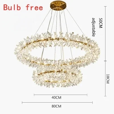 DecorBites™ Crystal LED Chandelier for Home Decor – Modern Hanging Lamp
