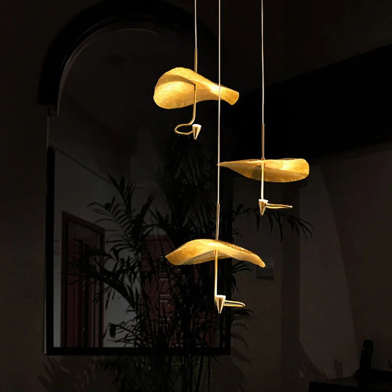 Copper LED Dining Chandelier 35cm Diameter