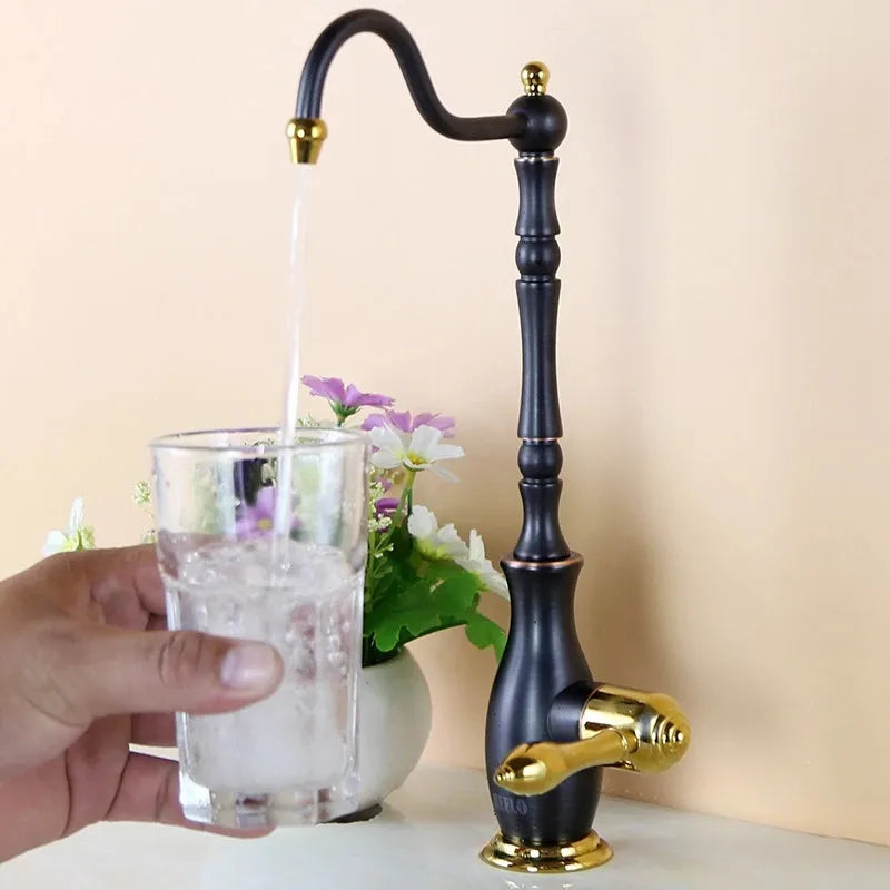 Gold Rotating Kitchen Faucet