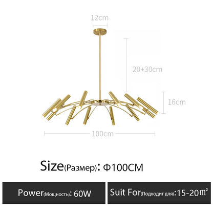 DecorBites™ LED Ceiling Chandelier: Minimalist Nordic Home Lighting for Living Room, Bedroom, Dining Area