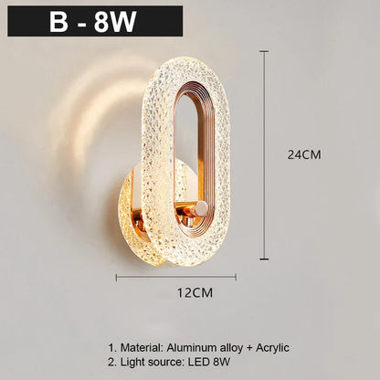 DecorBites™ Crystal LED Wall Lamp: Modern Nordic Sconces for Living Room Bedroom Decor