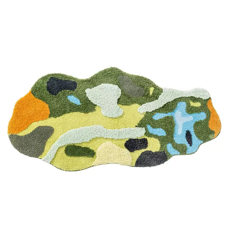 Green Irregular Moss Rug