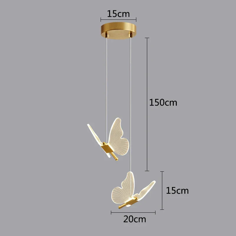 DecorBites™ Butterfly Pendant Lights: Modern LED Luxury Creative Nordic Hanging Lamp