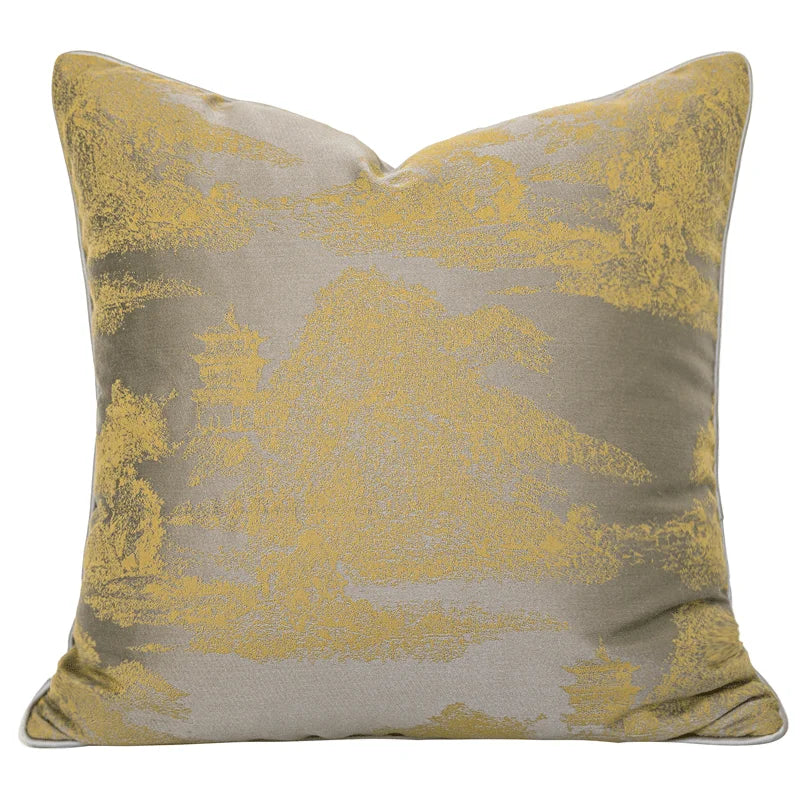 DecorBites™ Gold Quatrefoil Geometric Jacquard Pillow Cover - Luxury Home Decor