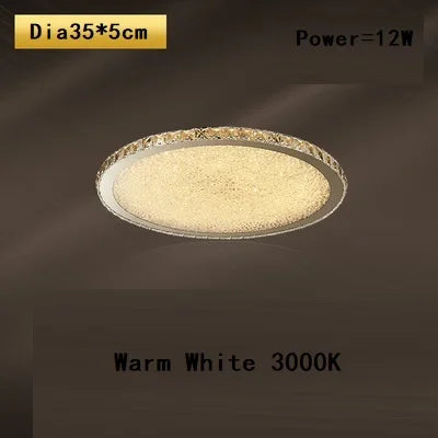 DecorBites™ Crystal Round Ceiling Lamp Elegant LED Lighting for Bedroom & Living Room