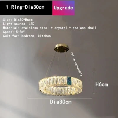 DecorBites™ Crystal LED Chandelier for Kitchen Dining Room Duplex Villa Lighting Fixtures