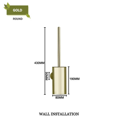 DecorBites™ Gold Toilet Brush Set with Wall Mount Holder