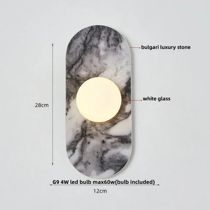 DecorBites™ Glass Globe LED Wall Lamp: Modern Nordic Stone Bathroom Mirror Light