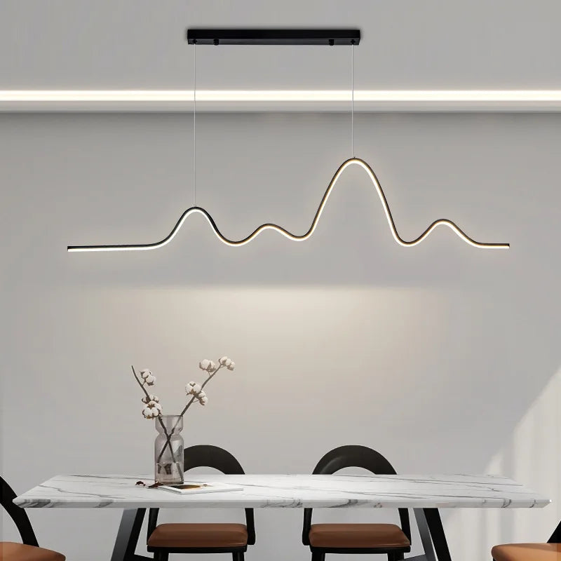 Aluminum Wave Line Chandelier