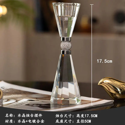 DecorBites™ Crystal Candle Holder Set for Romantic Dinner Table Decor