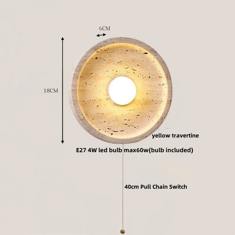 DecorBites™ LED Wall Lamp Sconce Yellow Travertine Waterproof Stair Light