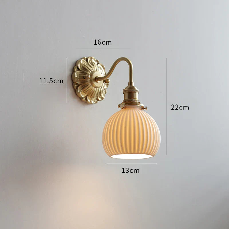 Green Glass Wall Lamp Copper Base Vibrant Hue
