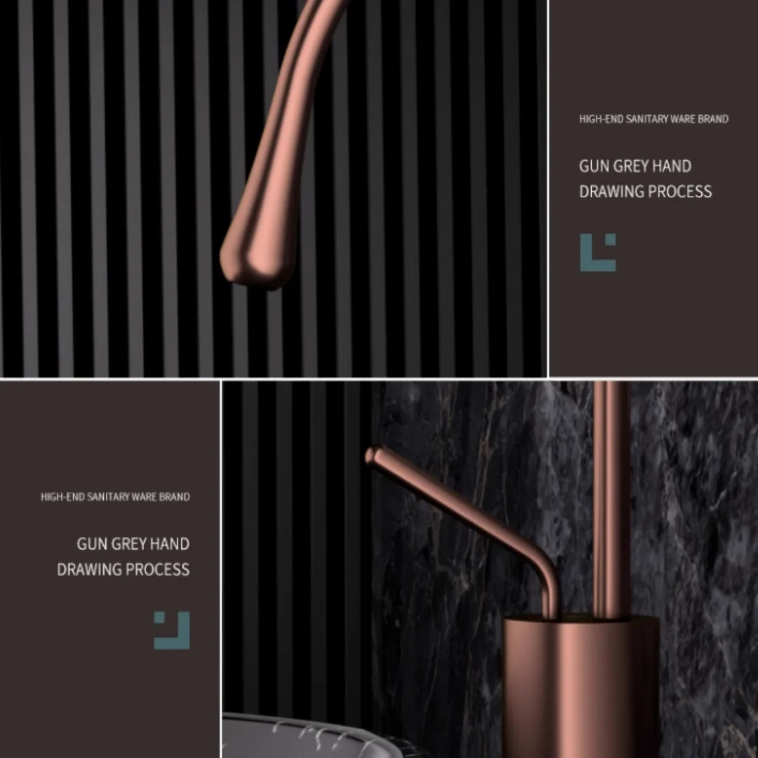 Brushed Gold Bathroom Faucet Brass