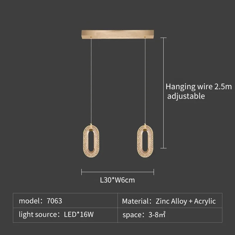 DecorBites™ Crystal Rings Chandelier: Staircase Luxury LED Lighting Fixture