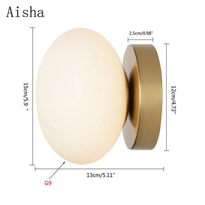 DecorBites™ Golden Glass Ball Wall Lamp Sconces for Modern Home Decoration