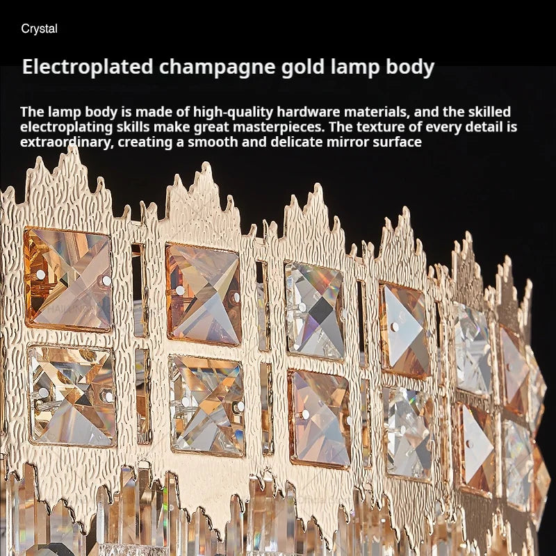 DecorBites™ Crystal Chandelier: Modern Net Red Living Room & Bedroom Luxury Lighting