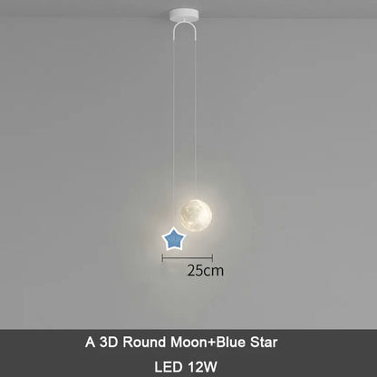DecorBites™ Kids Star Cloud Moon Pendant Lamp with Remote Control Dimming