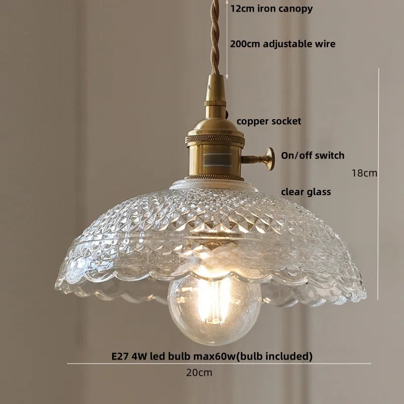 DecorBites™ Cube Amber Glass LED Pendant Lamp | Modern Hanging Light Fixtures