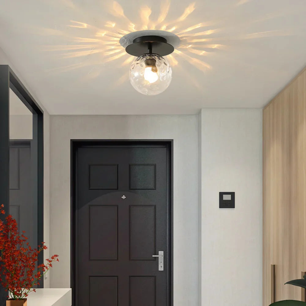 Gold Ball Glass Ceiling Lamp
